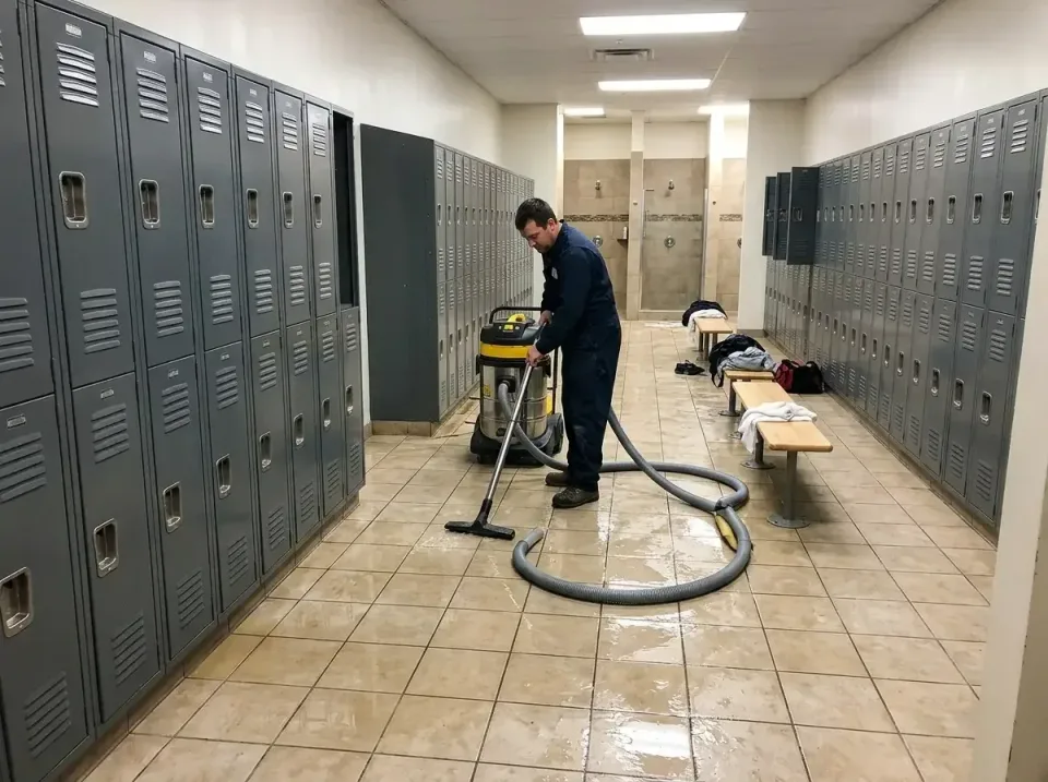 gym-locker-room-pipe-burst-a-w-006 — finished craftsmanship, 24 Hour Emergency Water Extraction Services in Denver