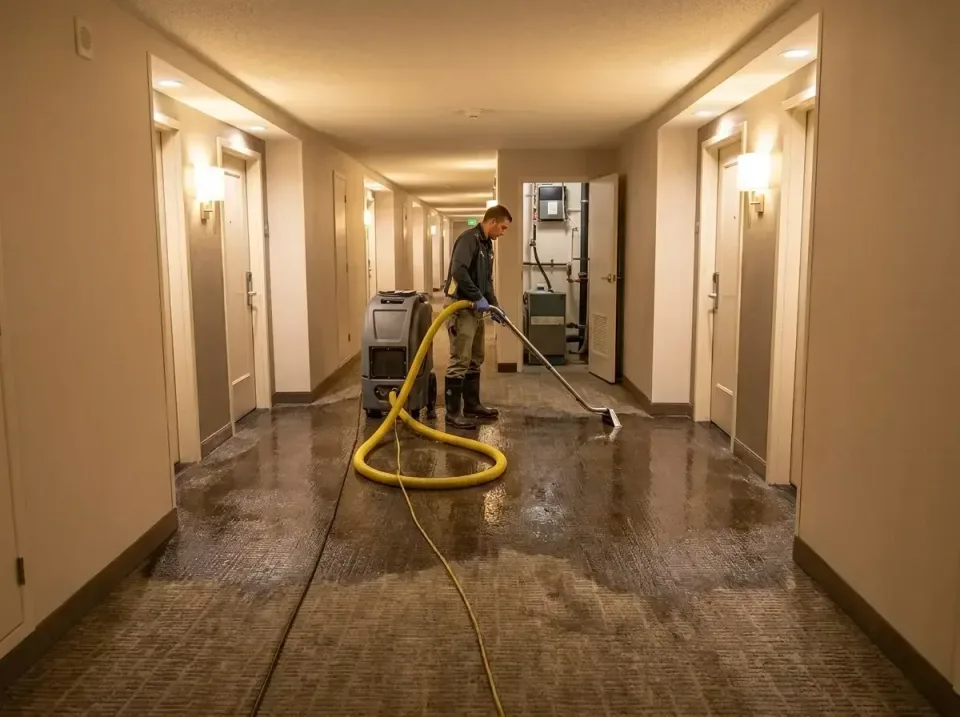 hotel-hallway-water-extraction-007 — expert technician, 24 Hour Emergency Water Extraction Services in Denver