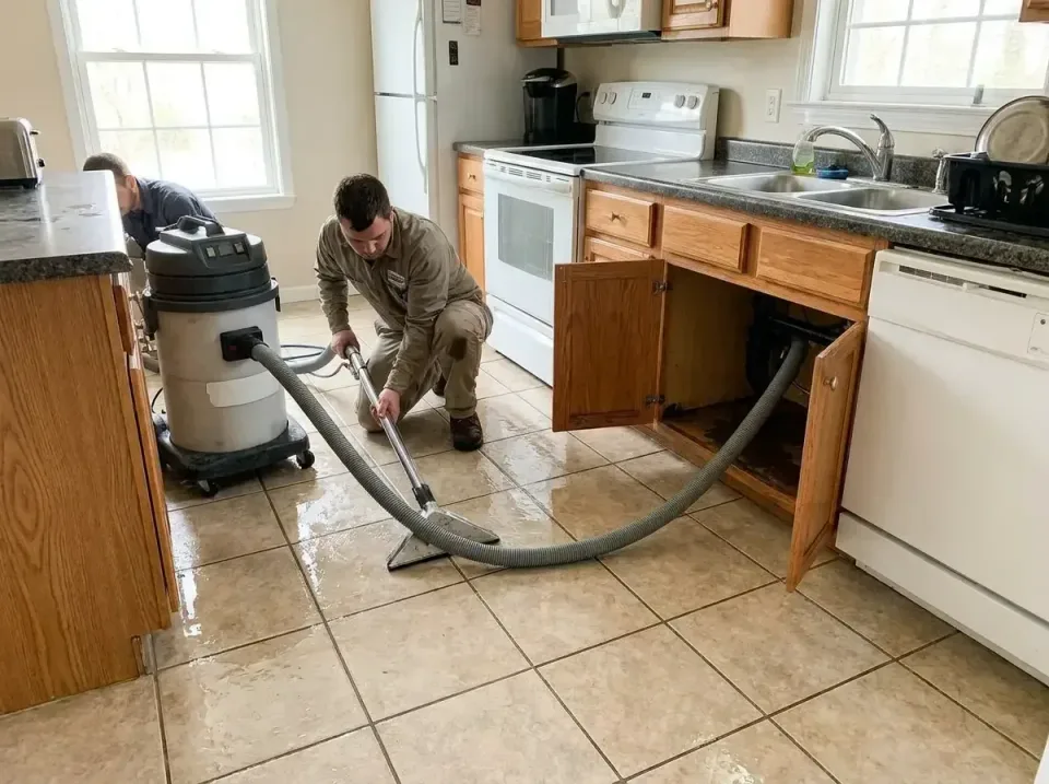 kitchen-under-sink-pipe-ruptur-002 — detailed close-up, 24 Hour Emergency Water Extraction Services in Denver